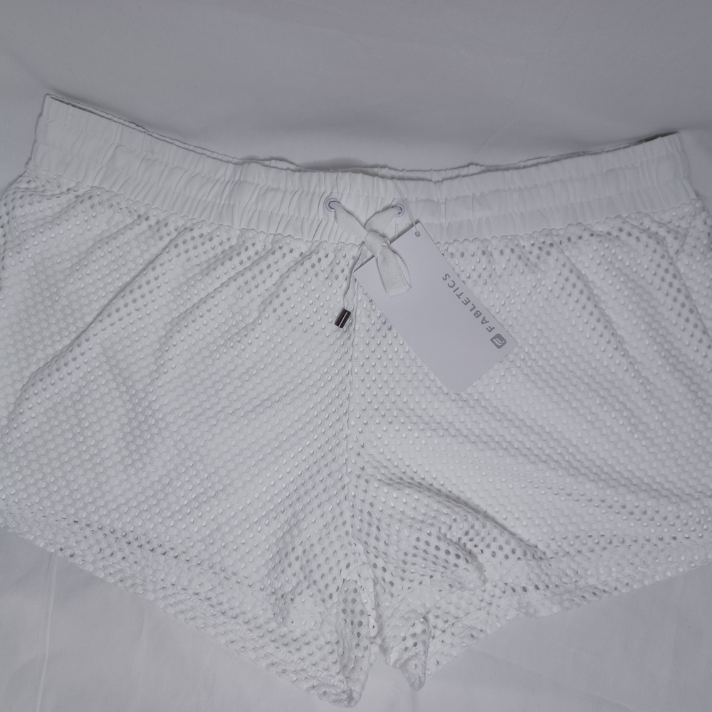 White Textured Shorts